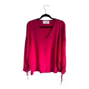 Prabal Gurung Silk Pink Blouse Balloon Sleeves, size 6